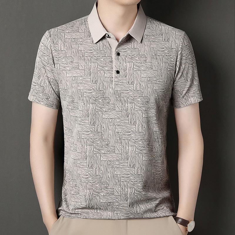 Men's Ice Silk design tshirt - BENJAMINS Beige / L