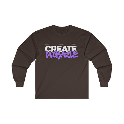 CREATE MIRACLES Long Sleeve Tee - BENJAMINS M / Dark Chocolate