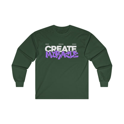 CREATE MIRACLES Long Sleeve Tee - BENJAMINS S / Forest Green