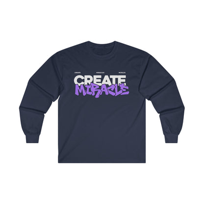 CREATE MIRACLES Long Sleeve Tee - BENJAMINS S / Navy