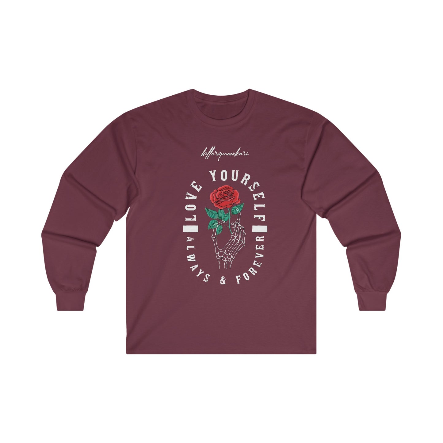 LOVE YOURSELF Long Sleeve Tee - BENJAMINS S / Maroon