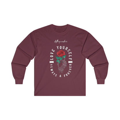 LOVE YOURSELF Long Sleeve Tee - BENJAMINS S / Maroon