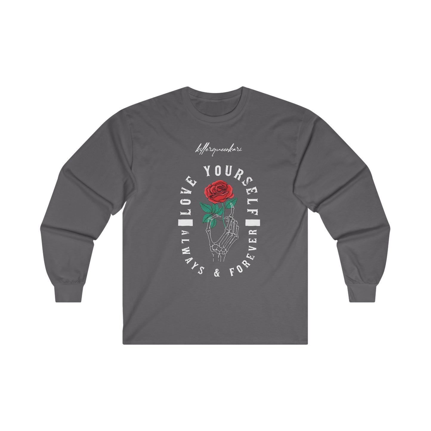 LOVE YOURSELF Long Sleeve Tee - BENJAMINS S / Charcoal