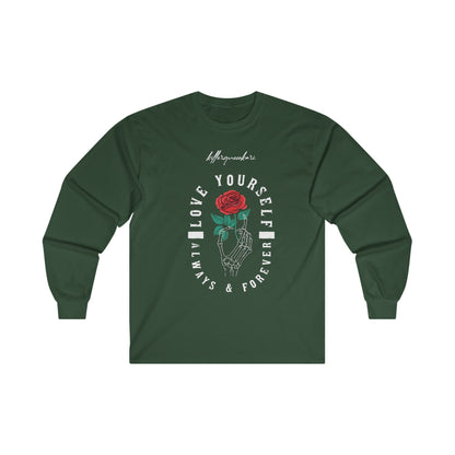 LOVE YOURSELF Long Sleeve Tee - BENJAMINS S / Forest Green