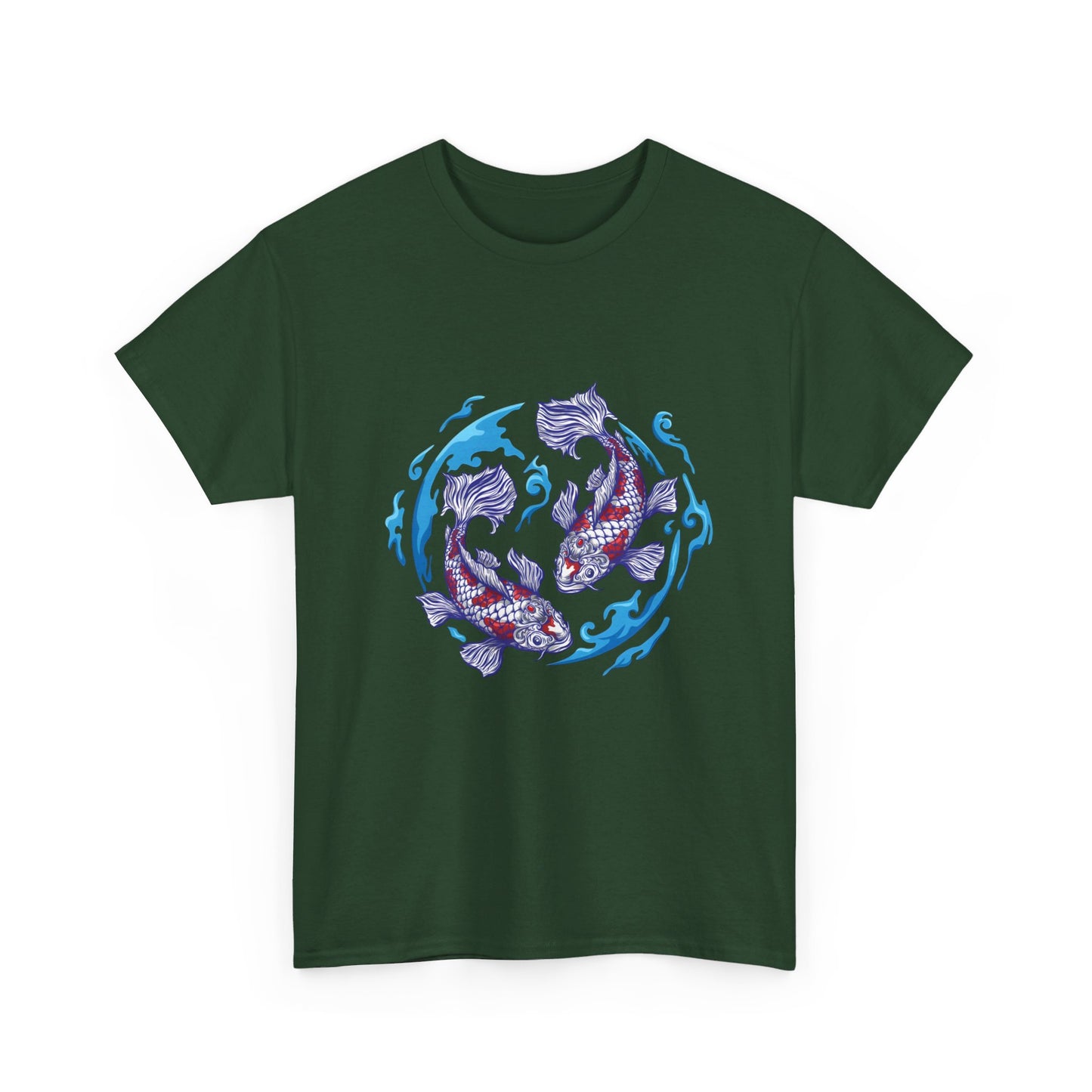 Earth fish Cotton Tee Shirt - BENJAMINS Forest Green / S