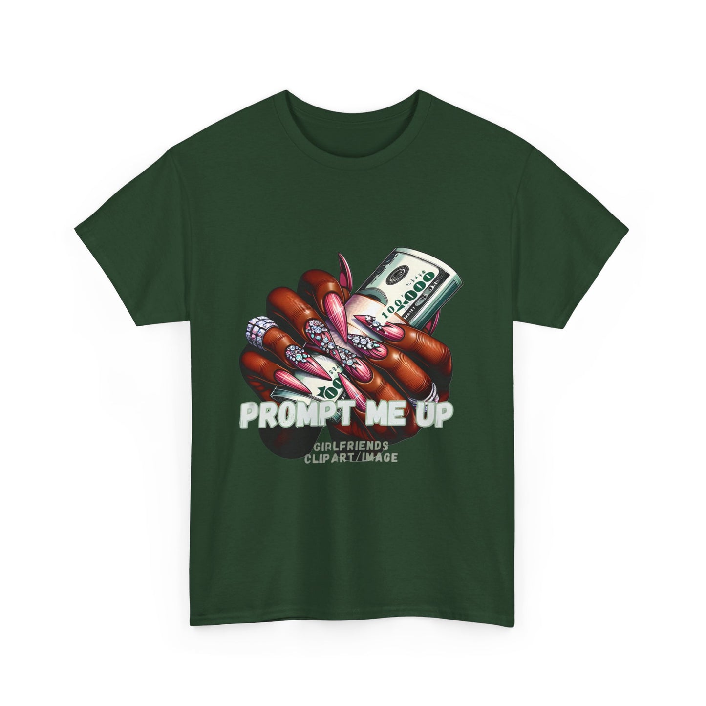 Prompt me Cotton Tee Tshirt - BENJAMINS Forest Green / S