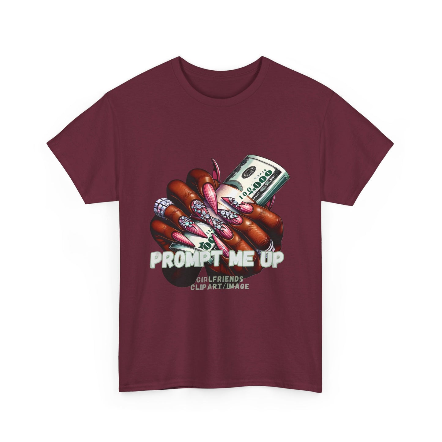 Prompt me Cotton Tee Tshirt - BENJAMINS Maroon / S