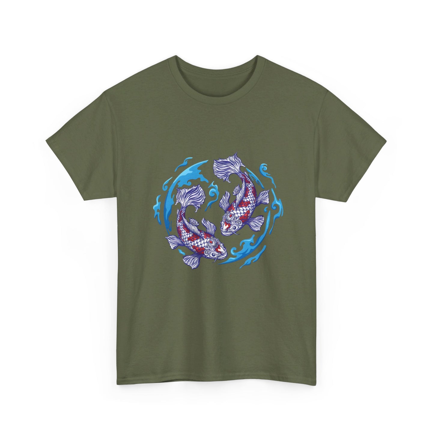 Earth fish Cotton Tee Shirt - BENJAMINS Military Green / S