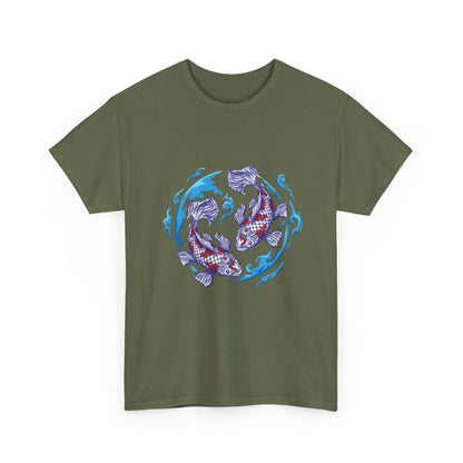 Earth fish Cotton Tee Shirt - BENJAMINS Military Green / S