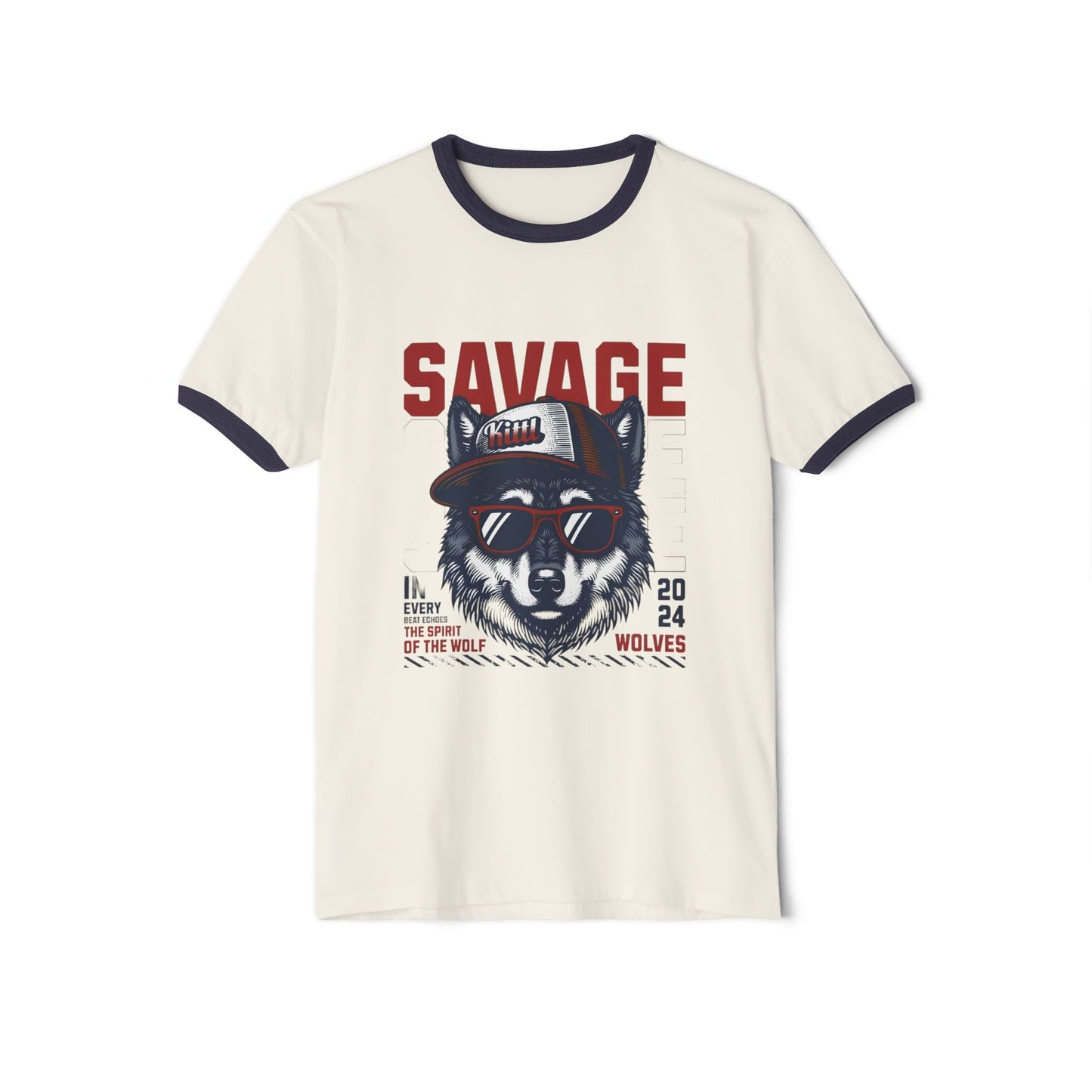 Custom T-Shirt Savage Design - BENJAMINS Natural/Midnight Navy / XS