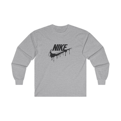 Custom Nike Long Sleeve T Shirt - BENJAMINS S / Sport Grey