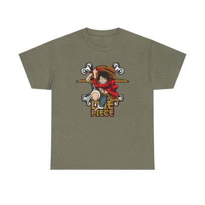 Monkey D Luffy Custom T-shirt - BENJAMINS Heather Military Green / S