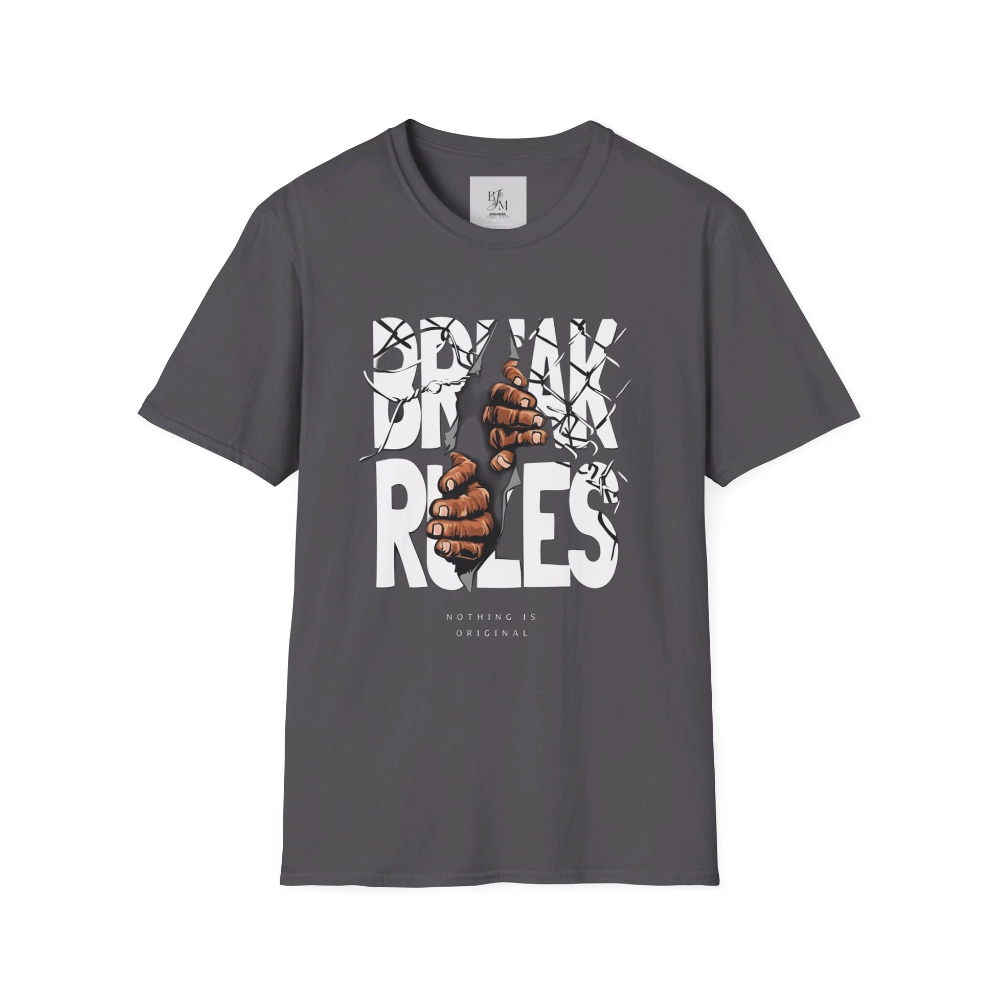 Break Rules Custom T-Shirt - BENJAMINS Charcoal / S