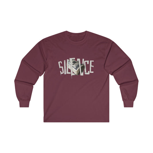 SILENCE Long Sleeve Tee - BENJAMINS S / Maroon