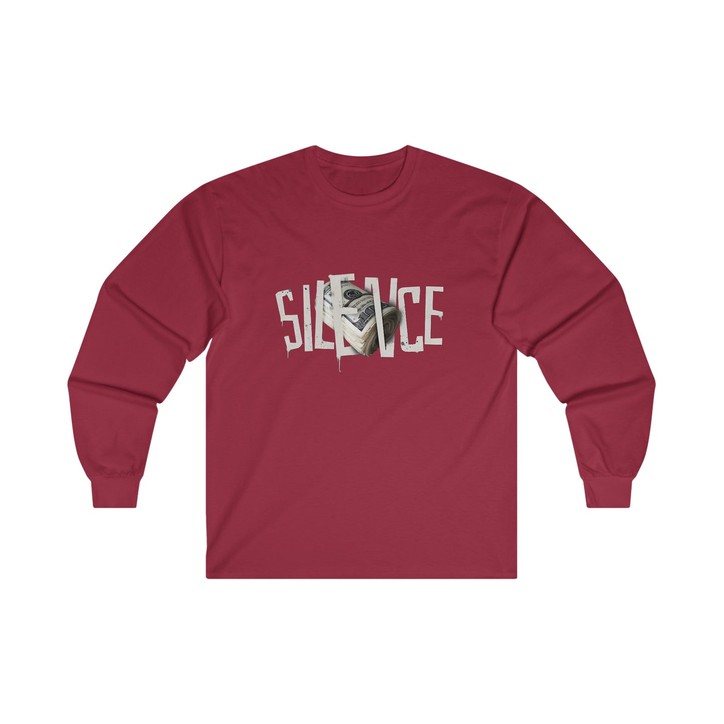 SILENCE Long Sleeve Tee - BENJAMINS M / Cardinal Red