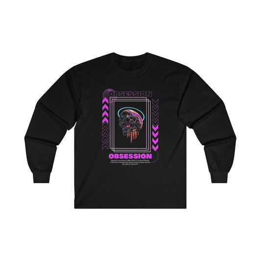 SKULL Cotton Long Sleeve Tee - BENJAMINS S / Black