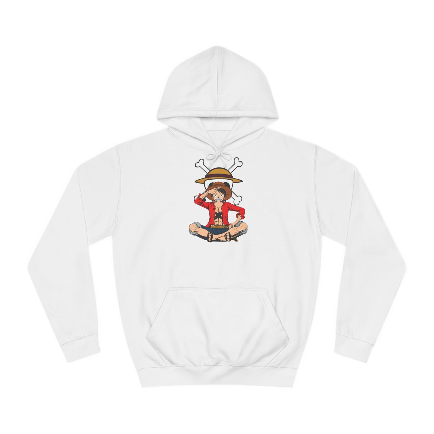 Luffy Custom Hoodie - BENJAMINS Arctic White / XS