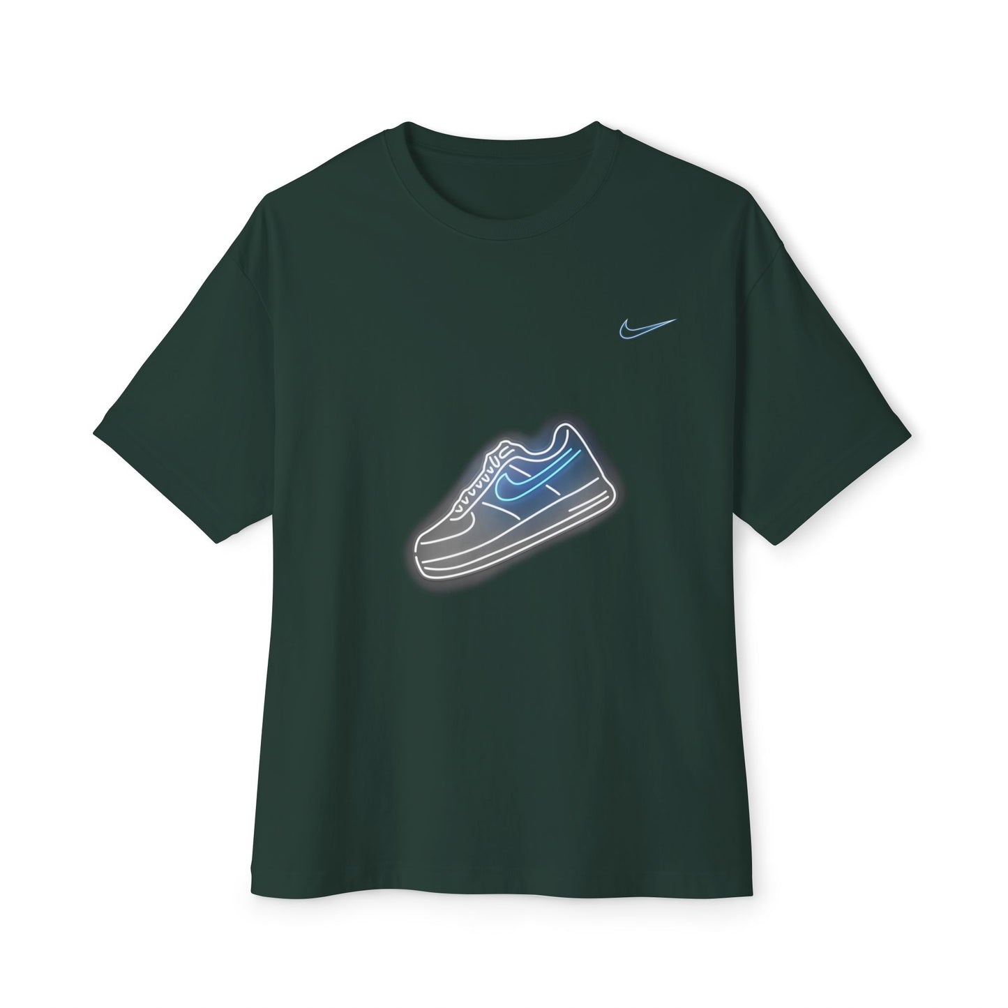 Blue Neon Nike Oversized Tshirt - BENJAMINS Forest / XS