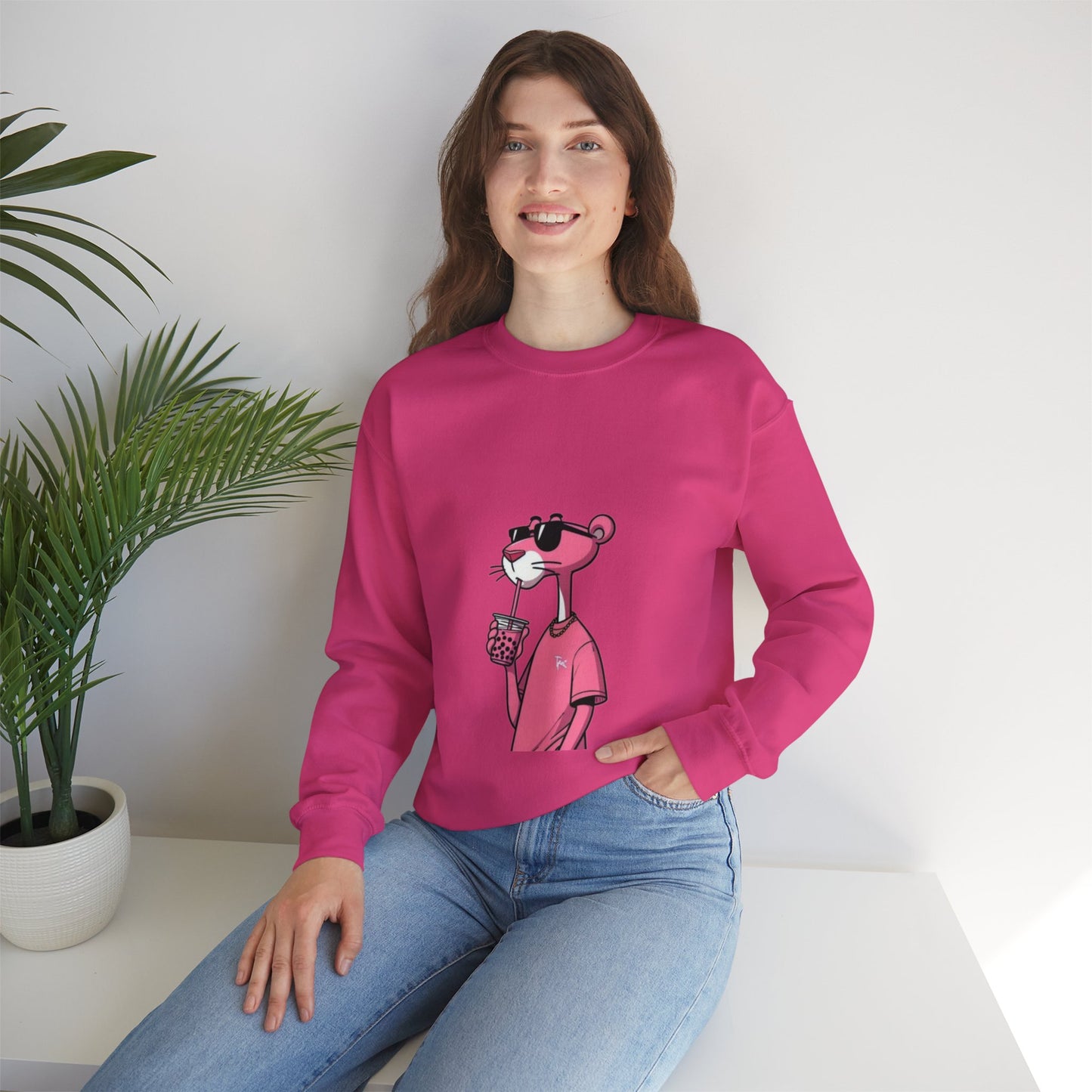 PINK PANTHER Print Sweatshirt - BENJAMINS S / Heliconia