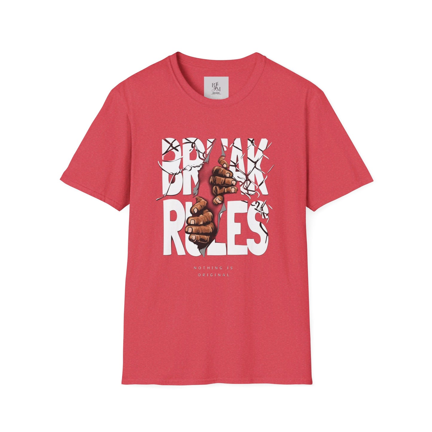 Break Rules Custom T-Shirt - BENJAMINS Heather Red / S