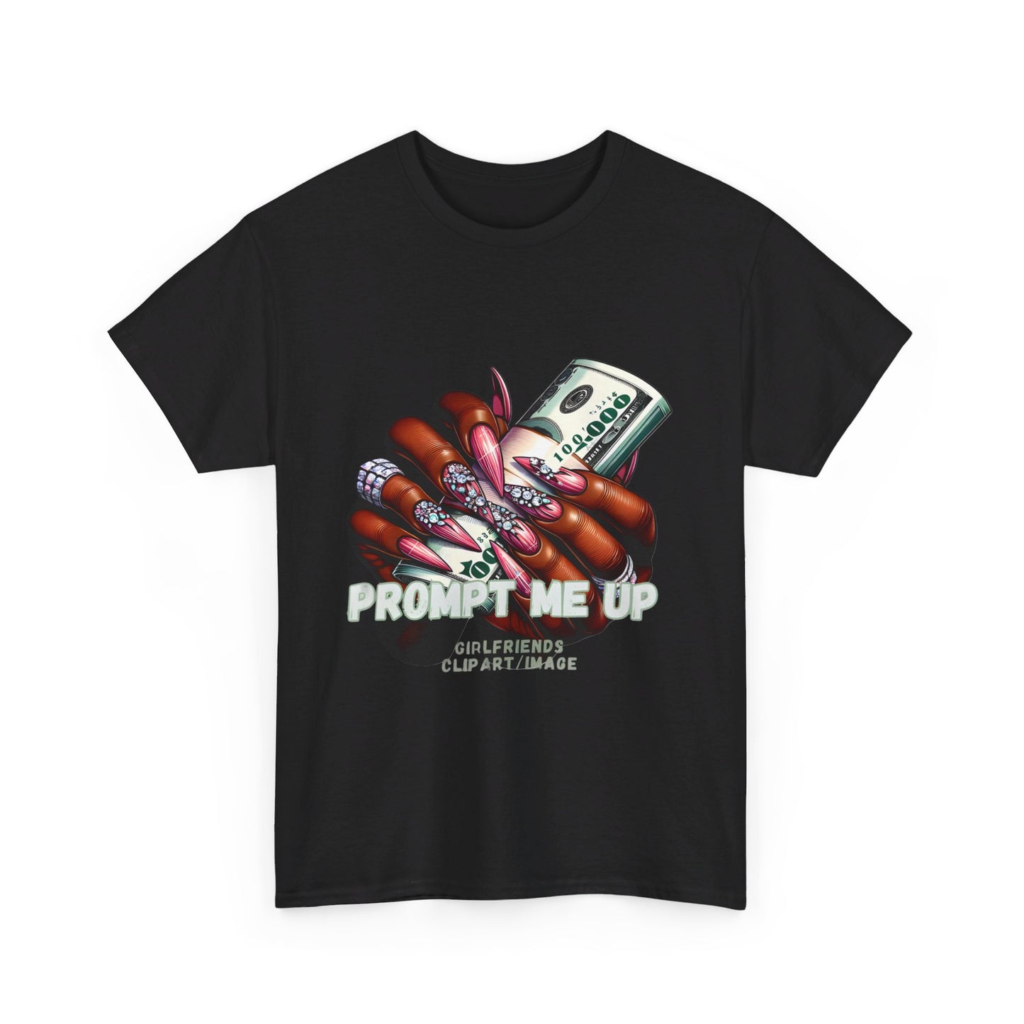 Prompt me Cotton Tee Tshirt - BENJAMINS Black / S