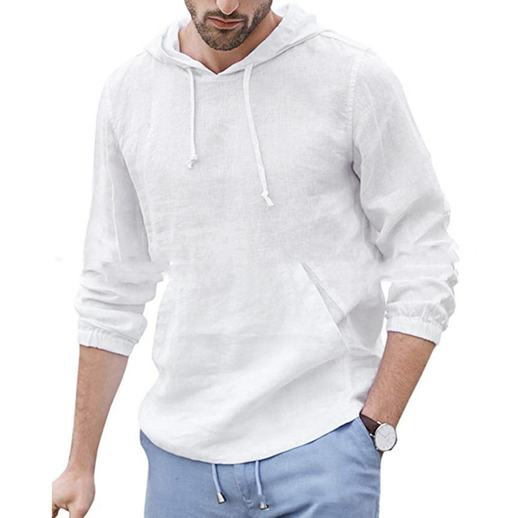 Cotton Linen Hooded Shirt: Stylish Comfort - BENJAMINS