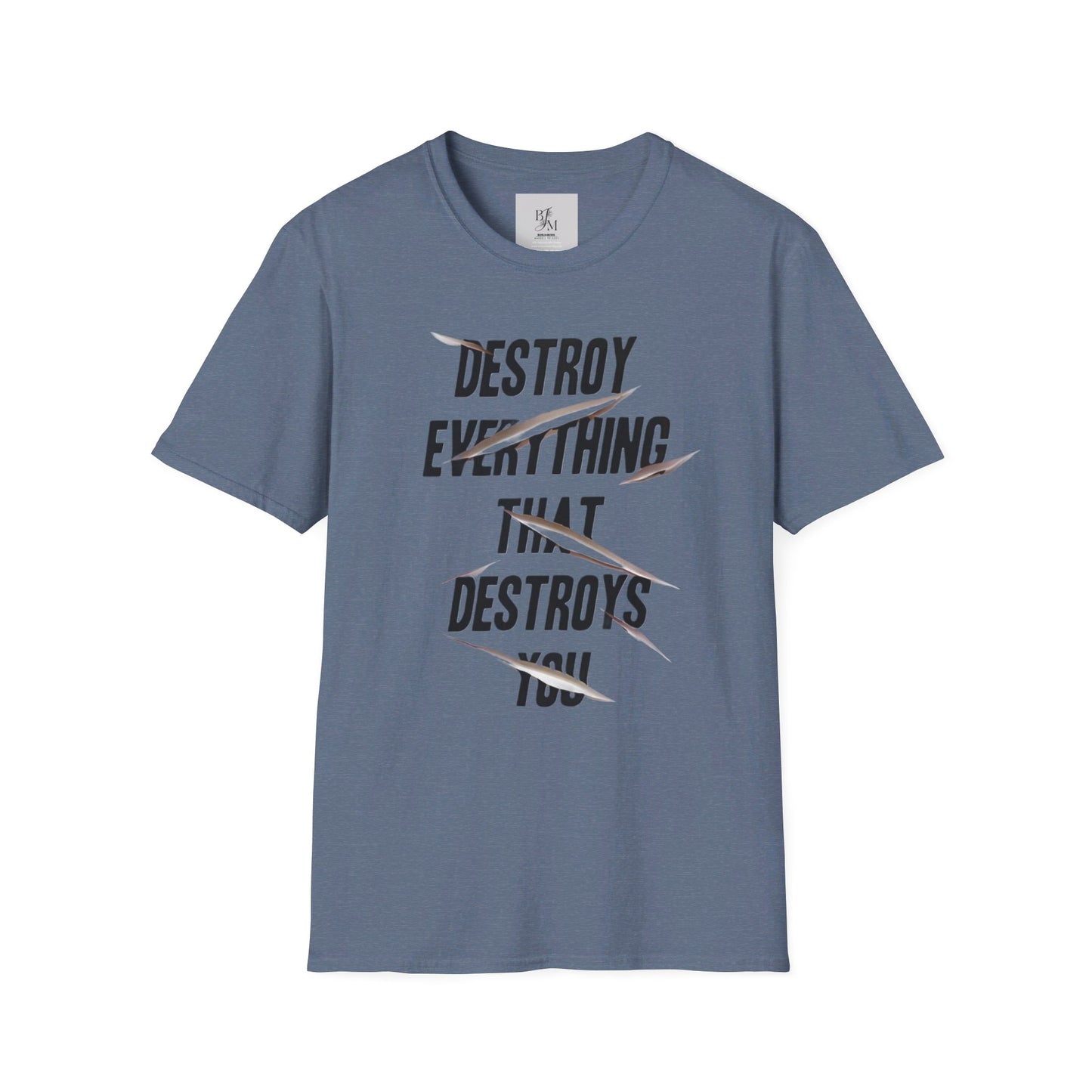 Destroy Everything That Destroy You Custom T-Shirt - BENJAMINS Heather Indigo / S