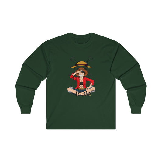 One piece luffy Long Sleeve T Shirt - BENJAMINS S / Forest Green