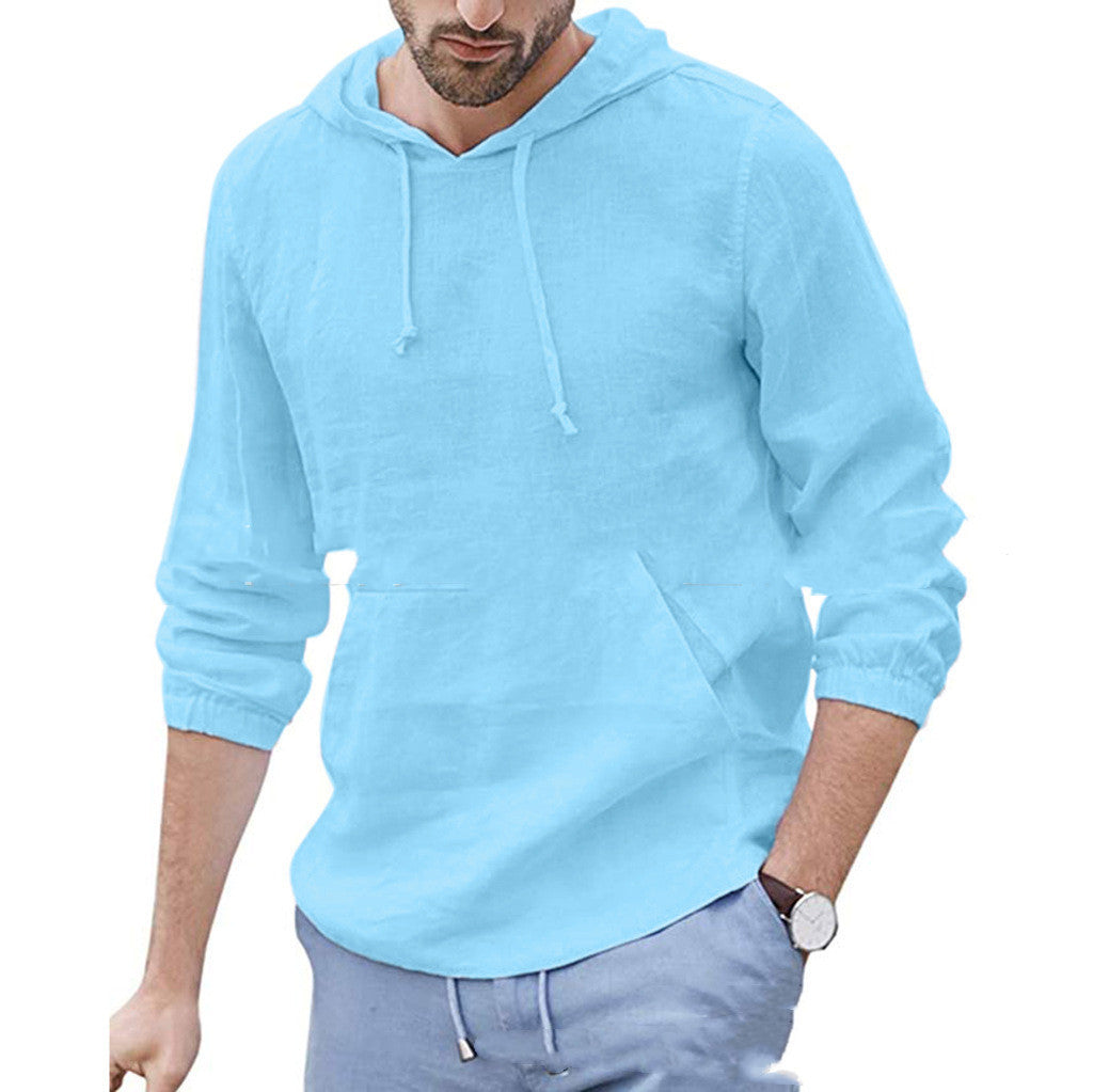 Cotton Linen Hooded Shirt: Stylish Comfort - BENJAMINS