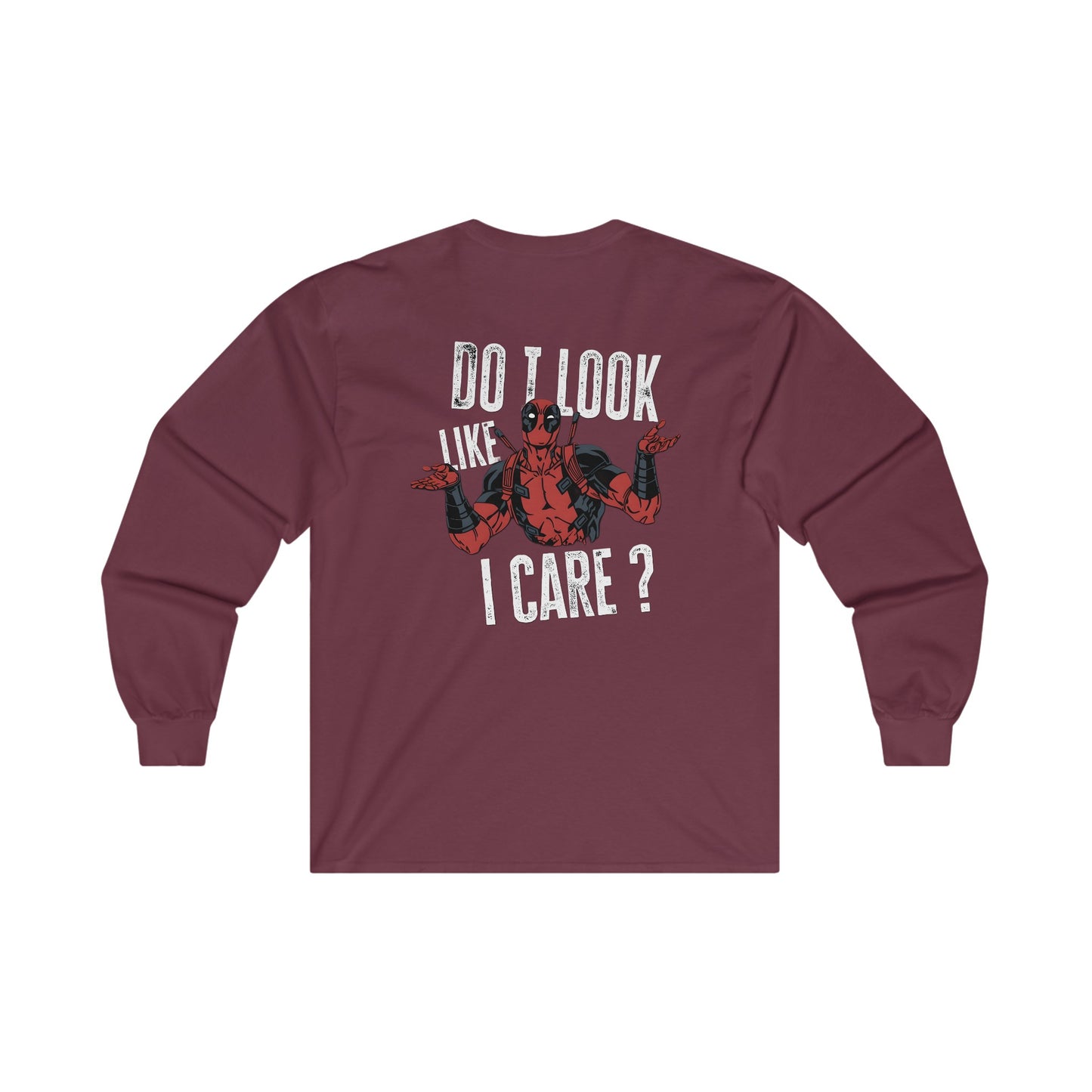 DEADPOOL PRINT Long Sleeve Tee - BENJAMINS S / Maroon