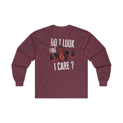 DEADPOOL PRINT Long Sleeve Tee - BENJAMINS S / Maroon