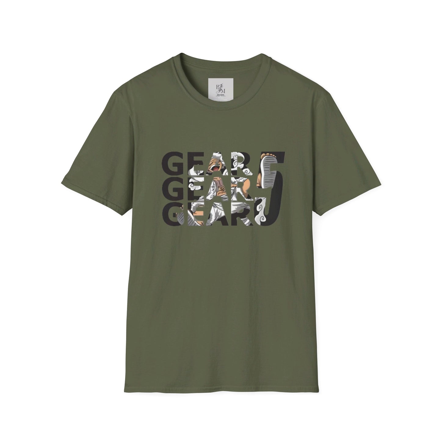 Gear 5 Luffy Custom Tshirt - BENJAMINS Military Green / S