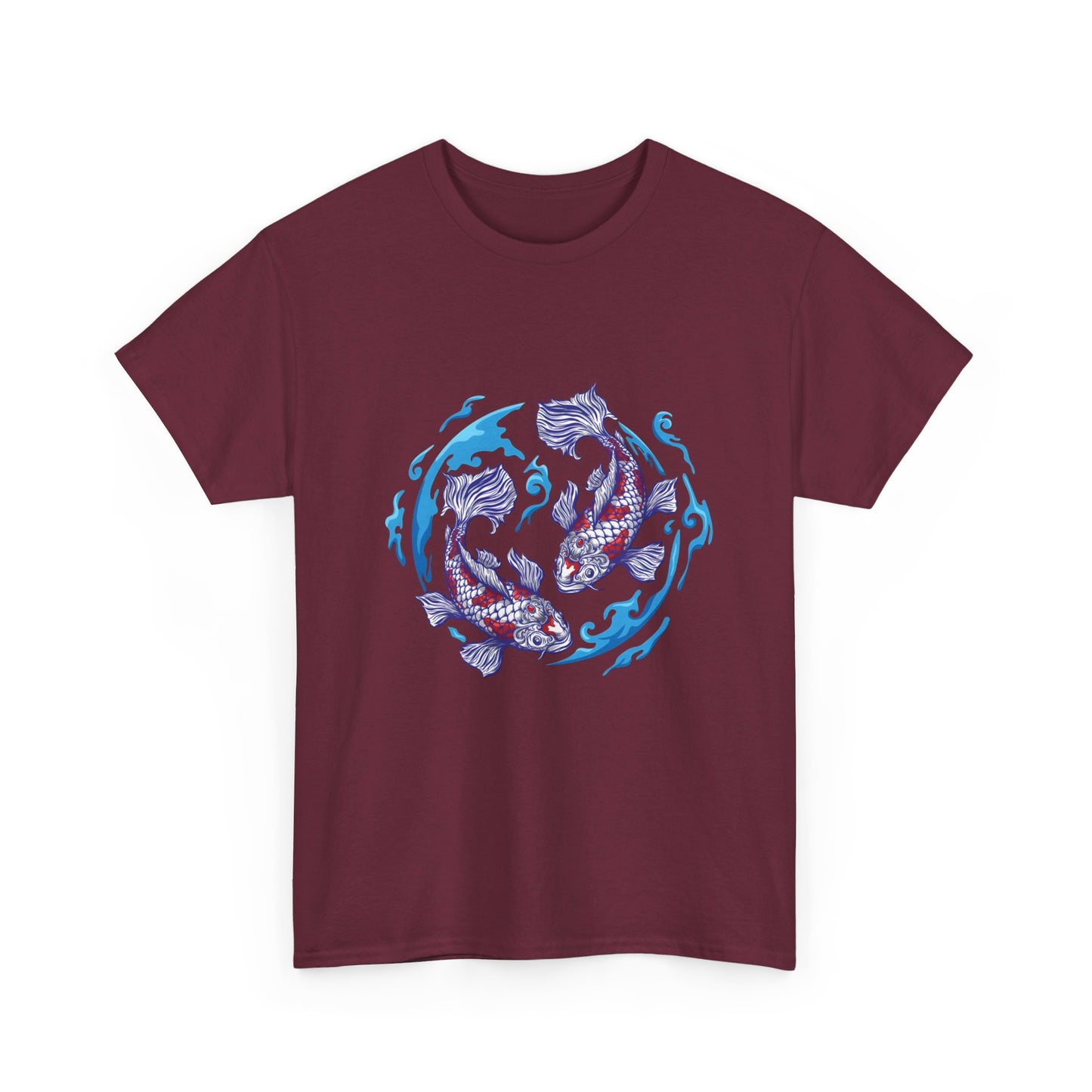 Earth fish Cotton Tee Shirt - BENJAMINS Maroon / S