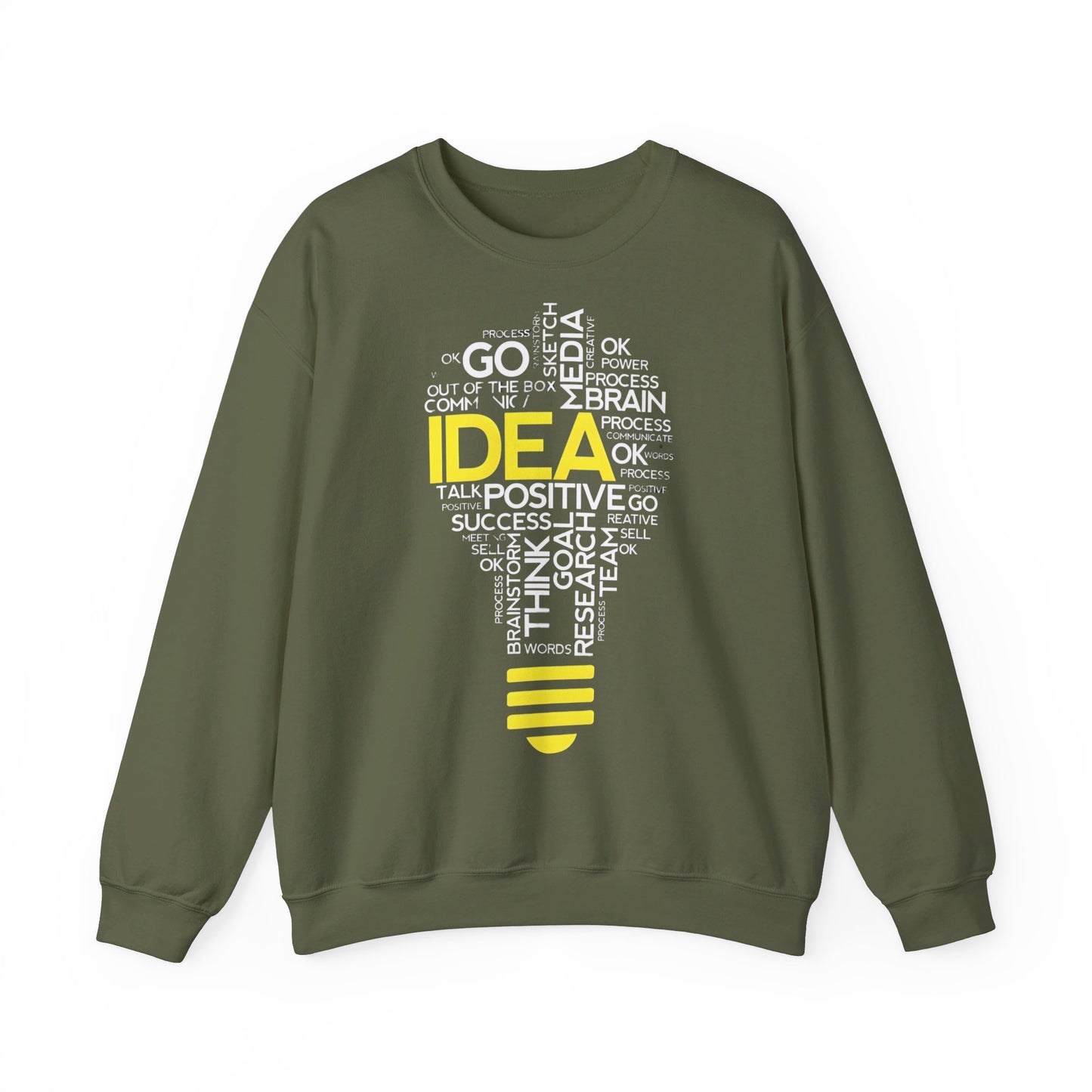 IDEA WORDART Crewneck Sweatshirt - BENJAMINS S / Military Green