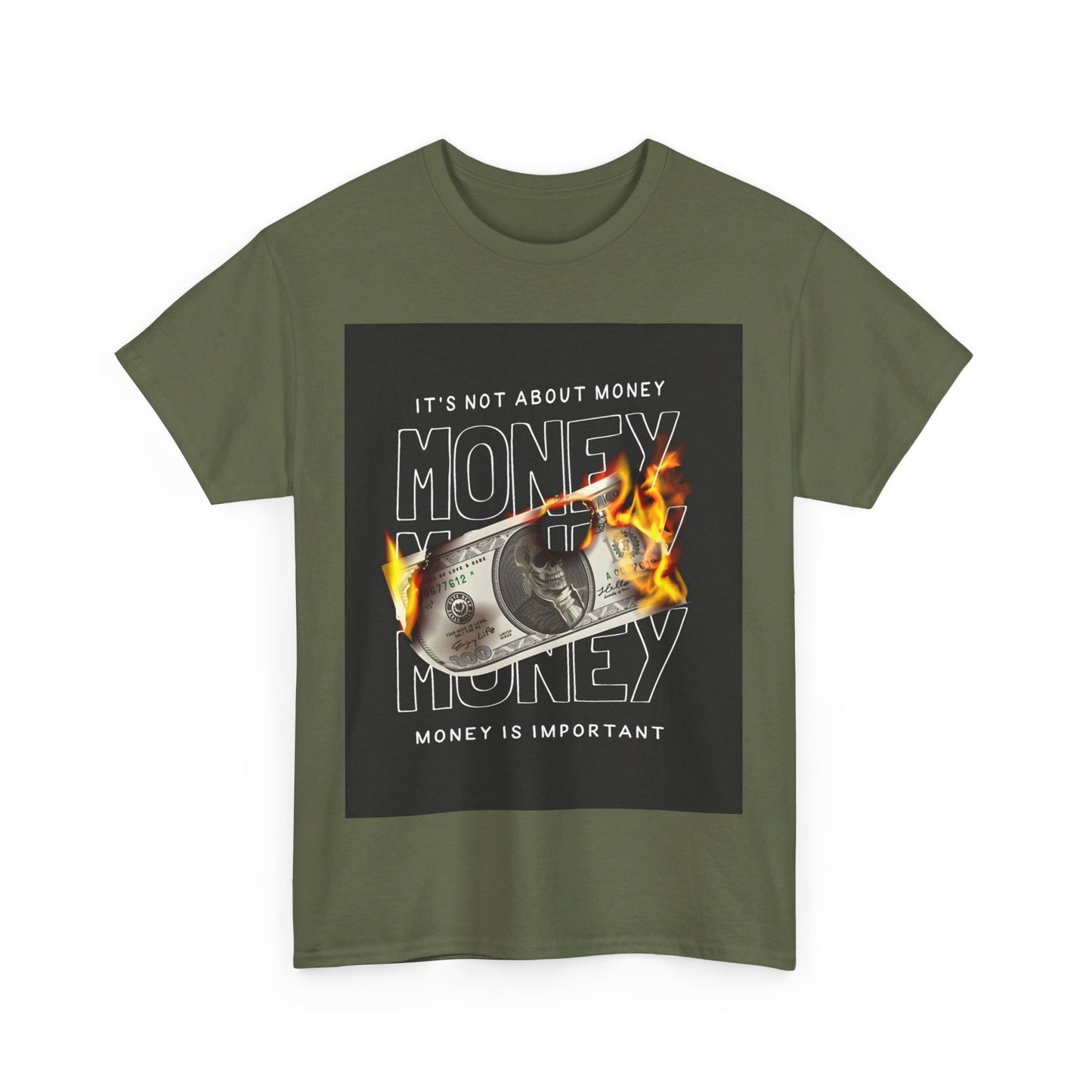 Money is important Custom Tshirt - BENJAMINS Military Green / S