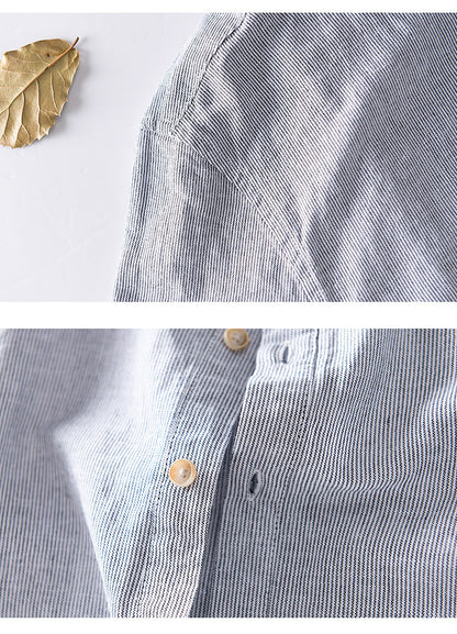 Summer Cropped Sleeves Cotton Linen Linen Shirt For Men - BENJAMINS