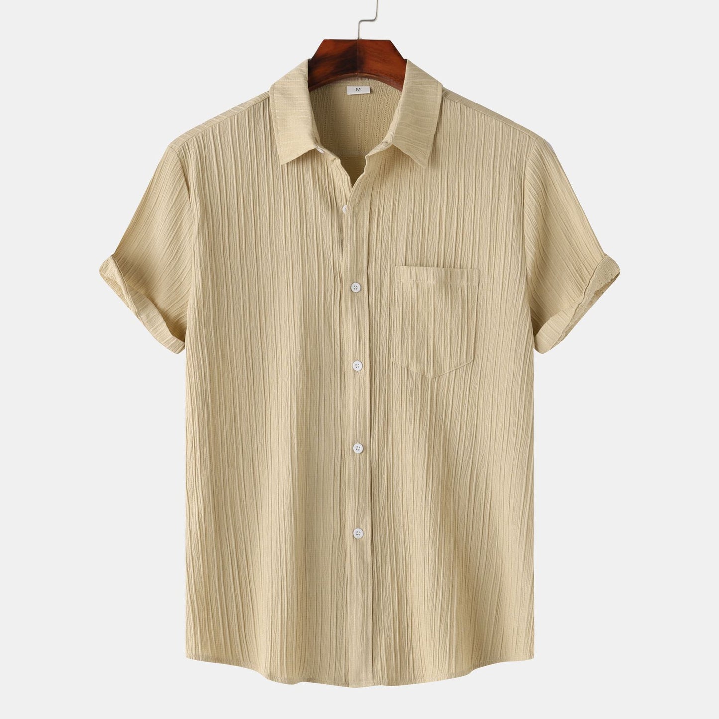 Men's Polo Collar Short Sleeve Shirt - BENJAMINS Khaki / L