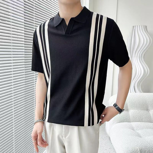 Men's Sleek Striped Slim Fit T-shirt - BENJAMINS