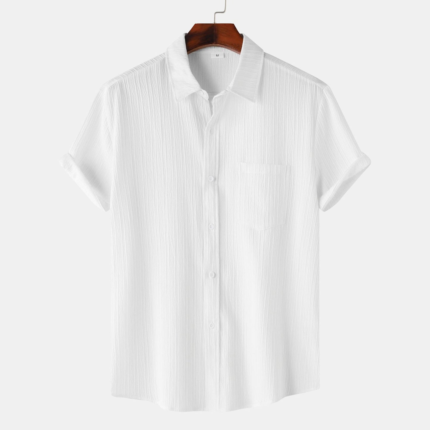 Men's Polo Collar Short Sleeve Shirt - BENJAMINS White / L