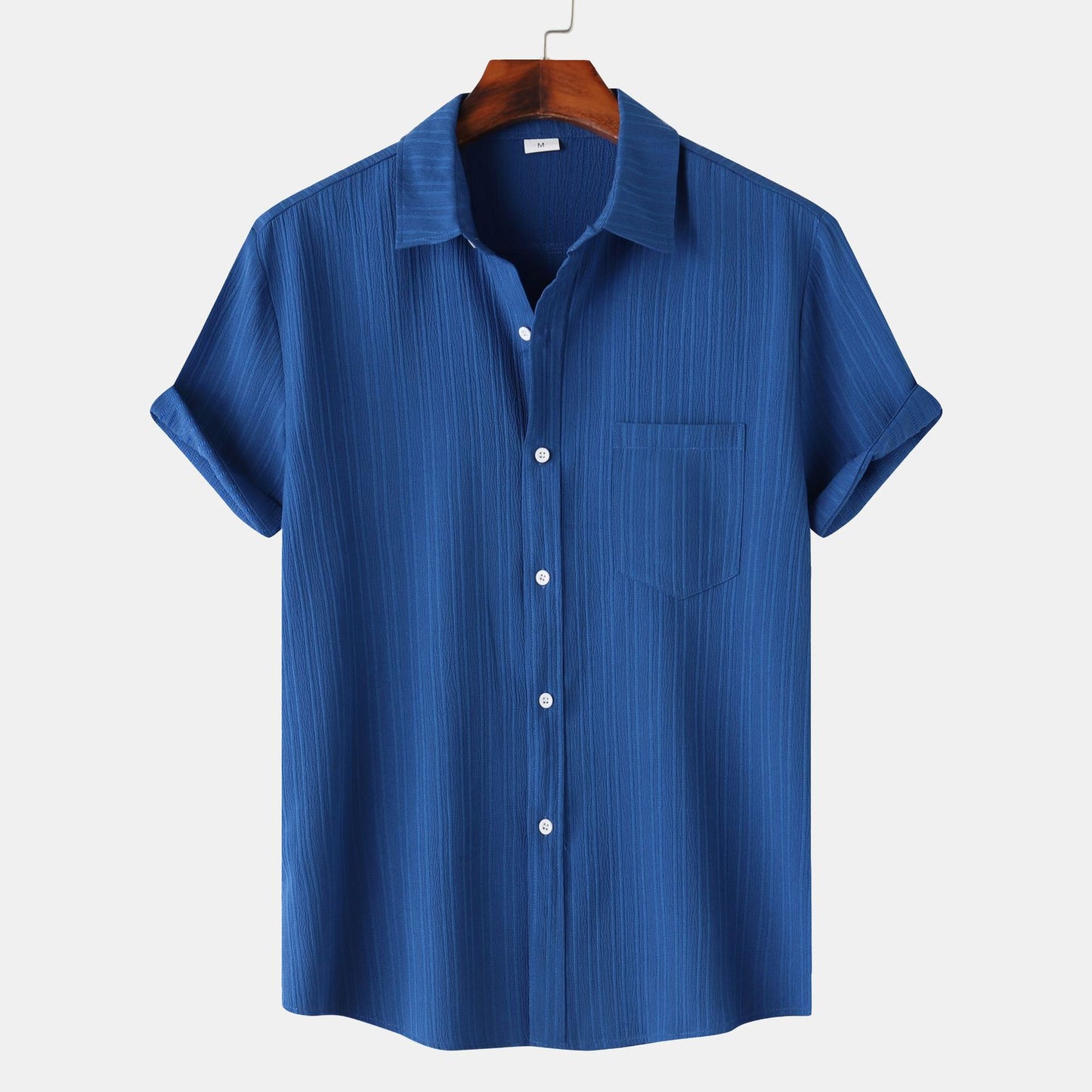 Men's Polo Collar Short Sleeve Shirt - BENJAMINS Sapphire Blue / L