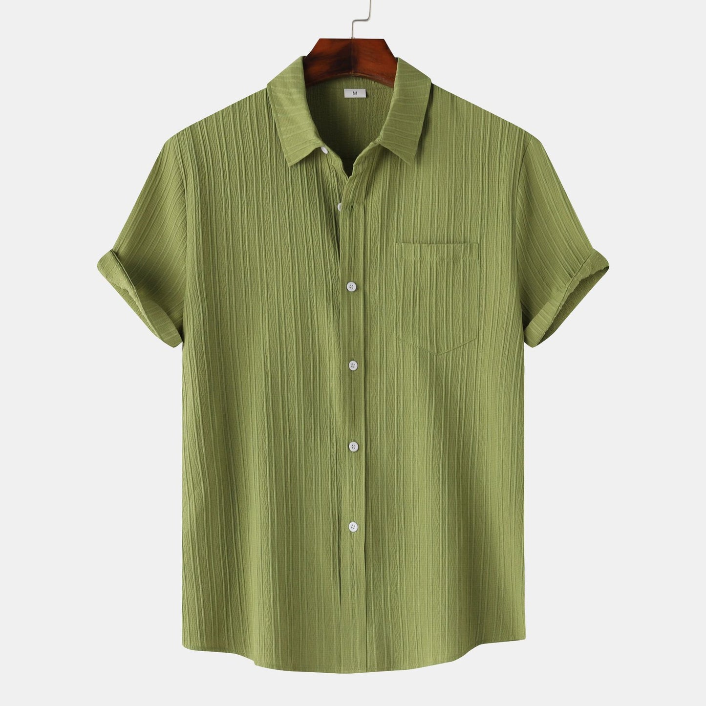 Men's Polo Collar Short Sleeve Shirt - BENJAMINS Army Green / L