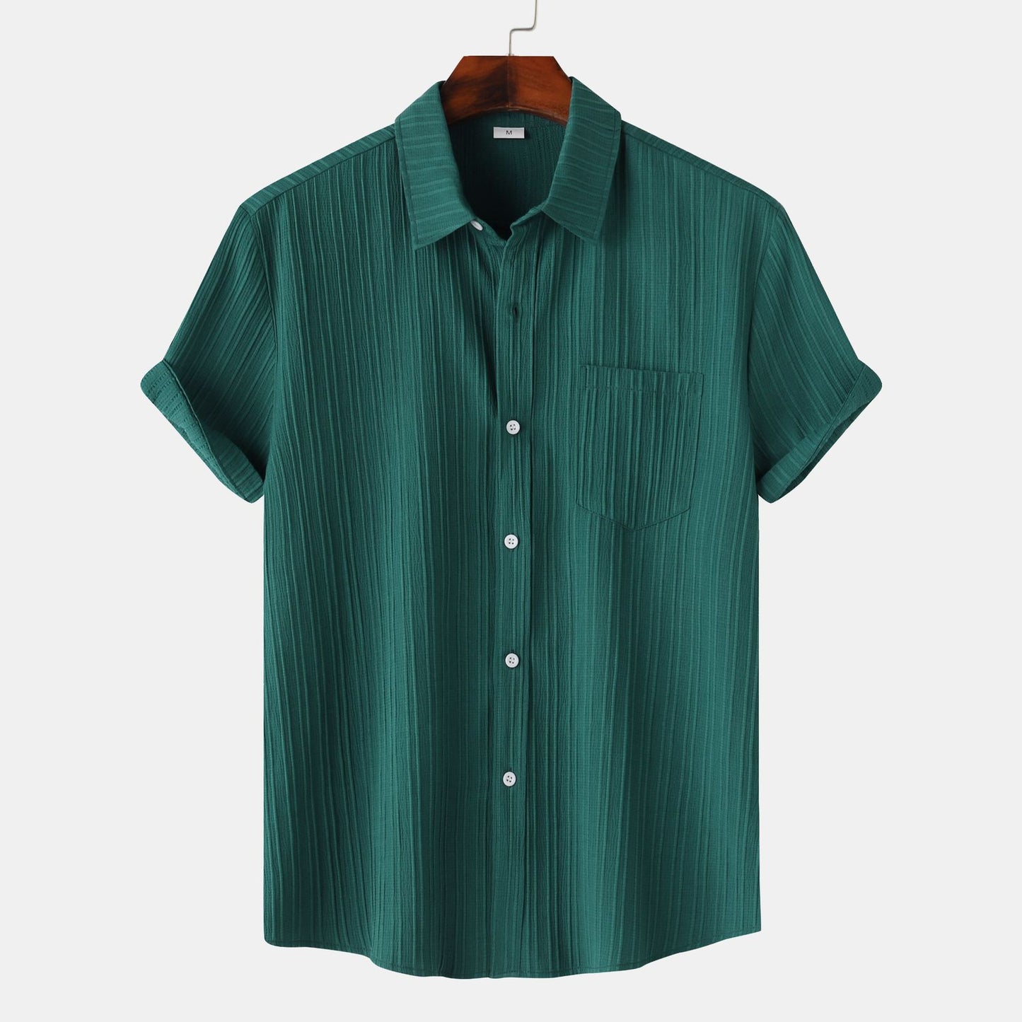 Men's Polo Collar Short Sleeve Shirt - BENJAMINS Peacock Blue / L