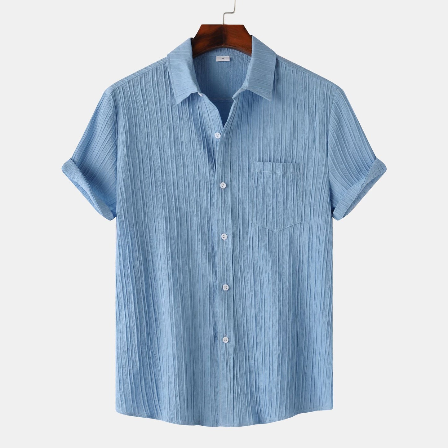 Men's Polo Collar Short Sleeve Shirt - BENJAMINS Light Blue / L