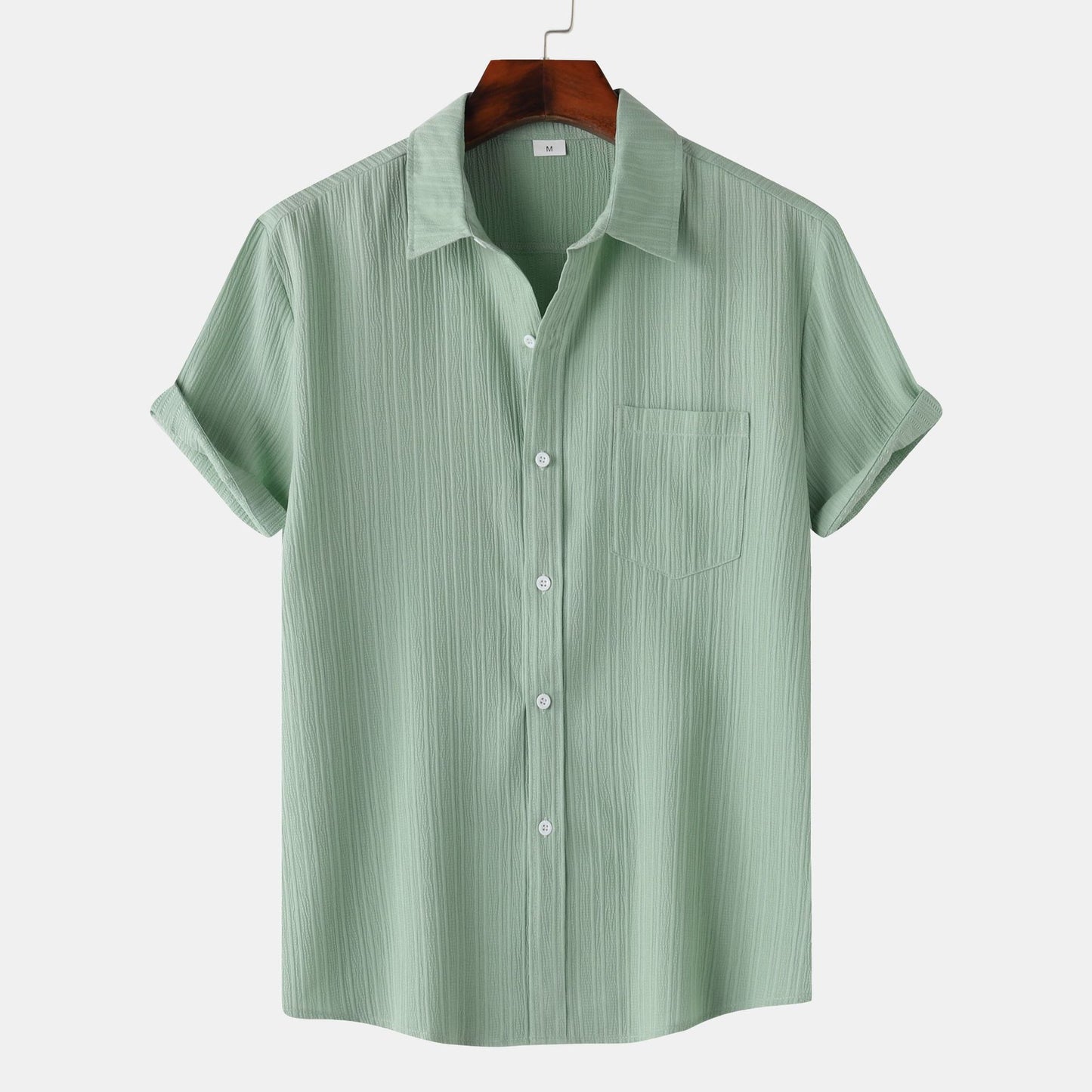 Men's Polo Collar Short Sleeve Shirt - BENJAMINS Light Green / L