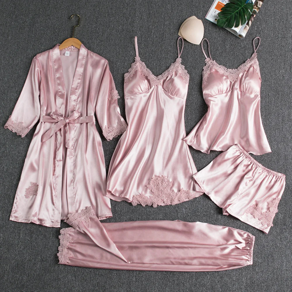 Luxurious Comfort Silk Women's Nightwear for Sleep and Relaxation - BENJAMINS pink / XXXL