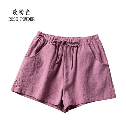 Casual Linen Shorts for Women - BENJAMINS Rose Pink / S 40-50kg