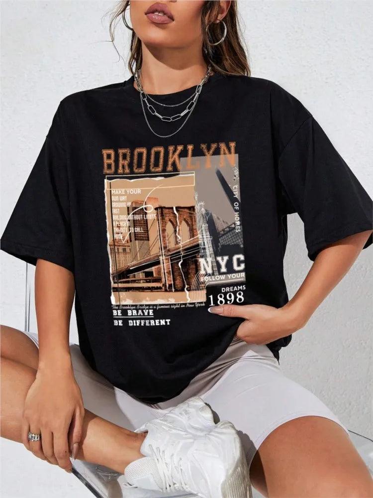 Spring Woman Cotton T-Shirts - BENJAMINS black / S