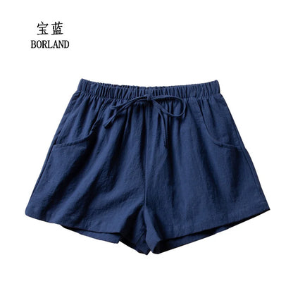 Casual Linen Shorts for Women - BENJAMINS Navy / L 60-70kg