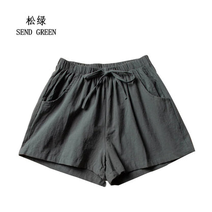 Casual Linen Shorts for Women - BENJAMINS Dark Green / S 40-50kg