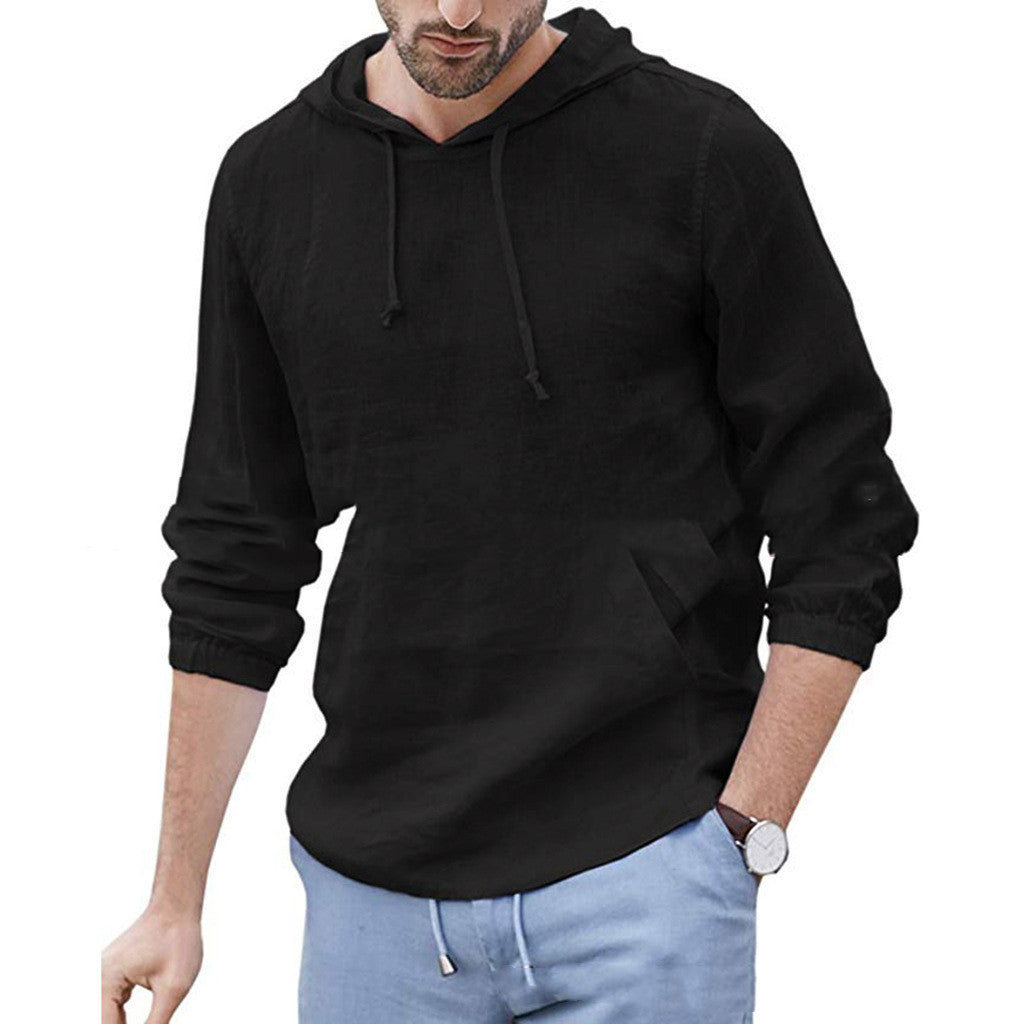 Cotton Linen Hooded Shirt: Stylish Comfort - BENJAMINS